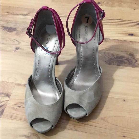 BCBGenerations peep toe shoes size 7 pink/Beige - Picture 4 of 5